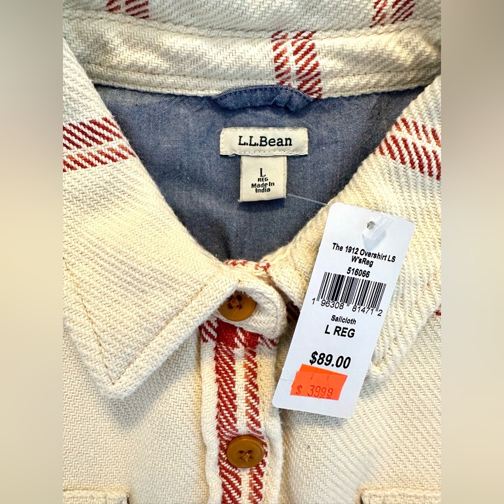 🌟 Women’s NWT LL Bean plaid shirt, size L - Picture 2 of 5